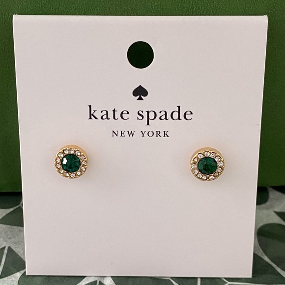Kate spade NWT emerald pave studs - Picture 3 of 4